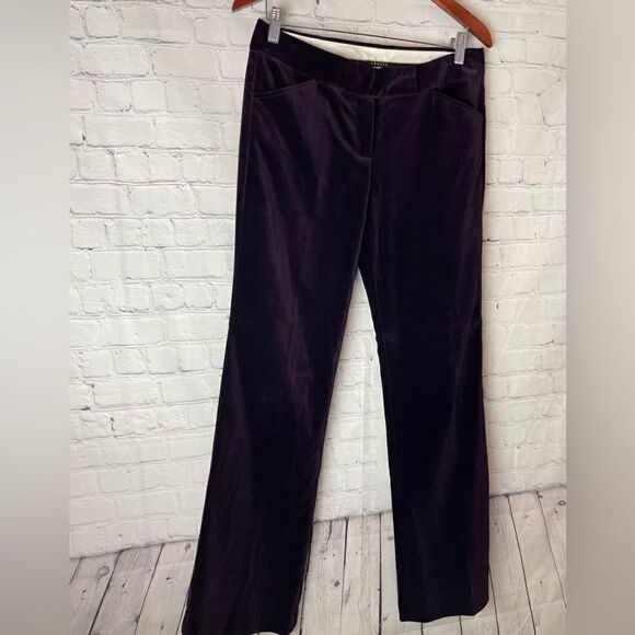 Theory Purple Corduroy Pants Straight Size 6 - Picture 1 of 10